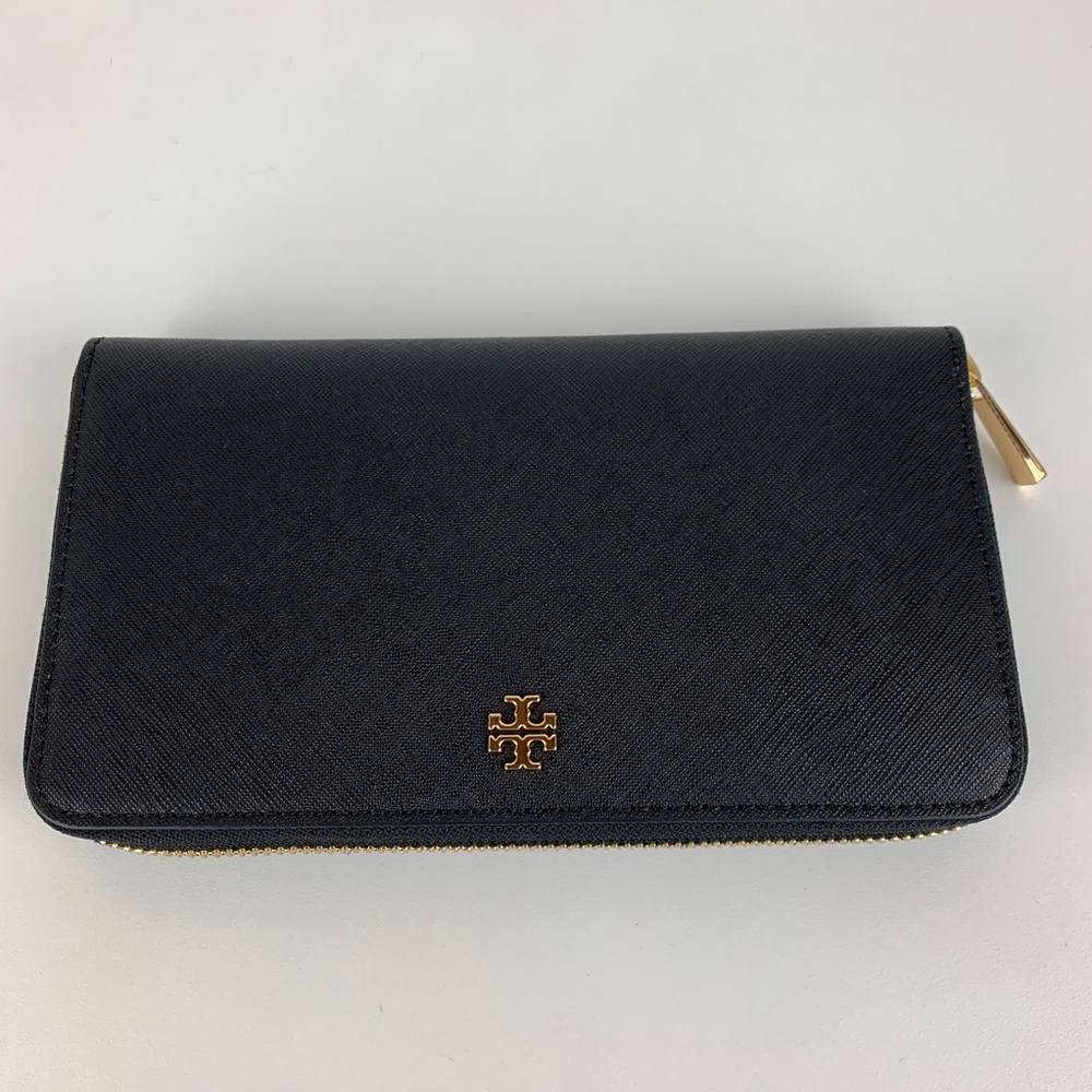 Tory Burch Black Wallet with Gold Details - Picture 2 of 7
